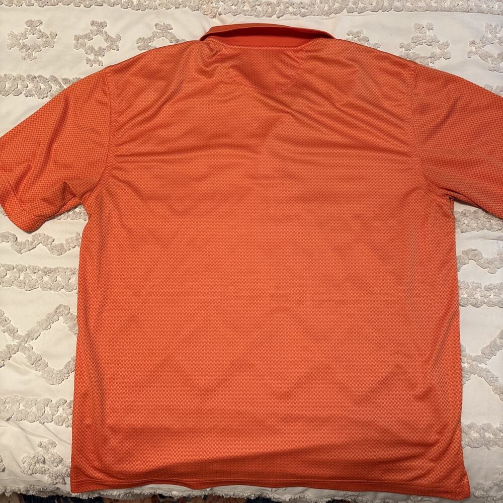 Oxford Golf Super Dry Coolmax Men L Orange Check Polo Shirt - Picture 4 of 4